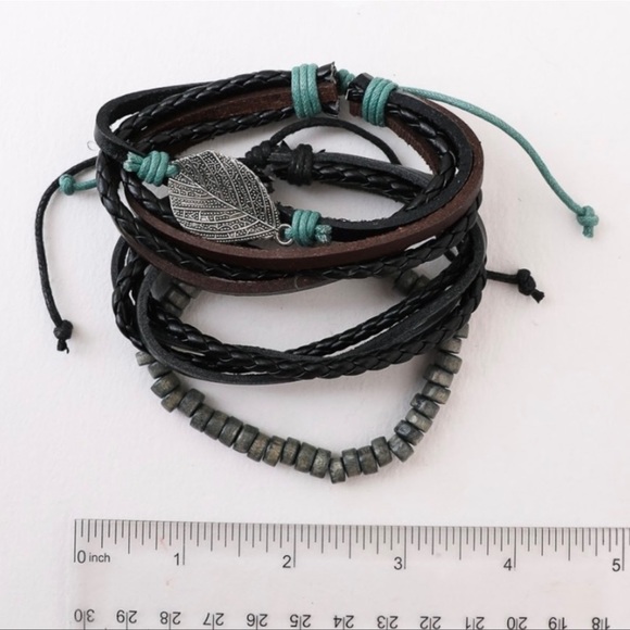 (37)New Bohemian Genuine Leather Wrap
Leaf Bracelets - Picture 6 of 6